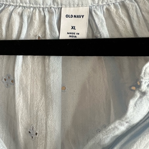 Old Navy Light Blue Eyelet Blouse - Picture 2 of 2